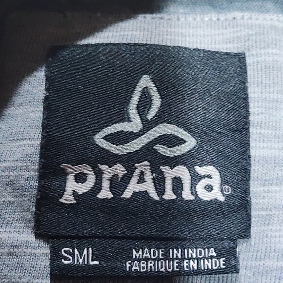 prAna Ronnie Henley Long Sleeve Shirt Mens Small Organic Cotton Polyester Gray - Picture 3 of 6